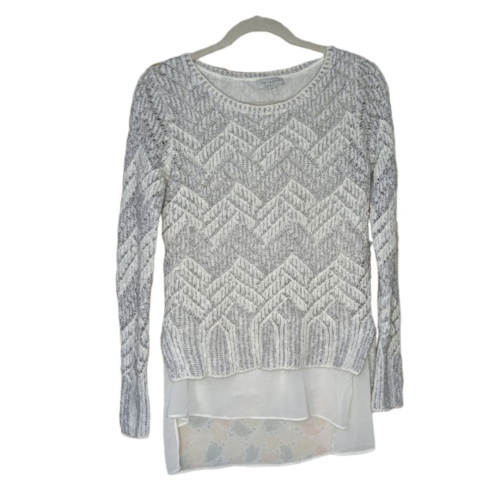 Women's Lucky Brand Chevron Knit High Low Sweater, Small